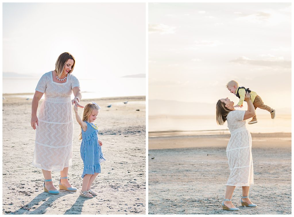 Great Salt Lake Mom and Kids