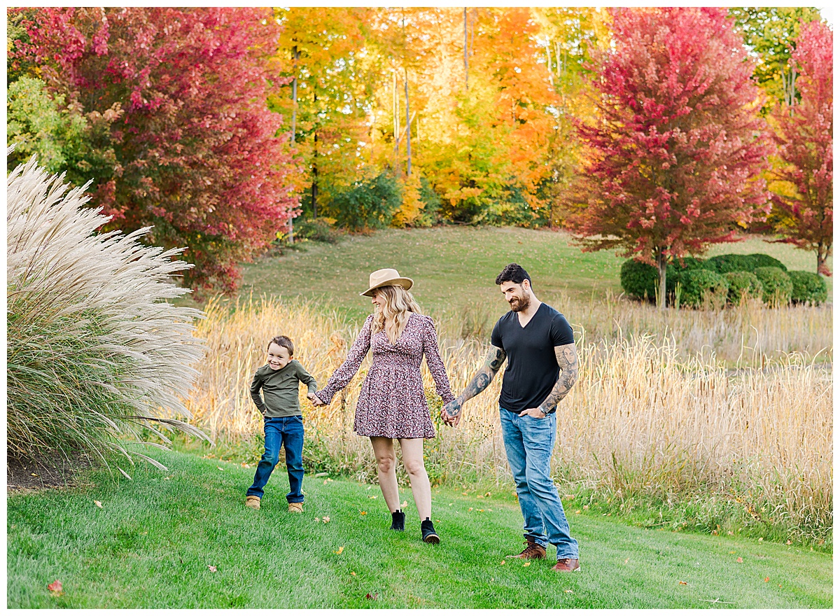 Colorful Fall Neighborhood Family Photos | Dexter Michigan