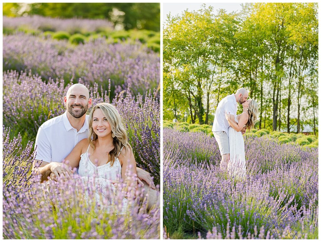 Couple in lavender farm taking pictures at Lavender Farm Mini-Session
